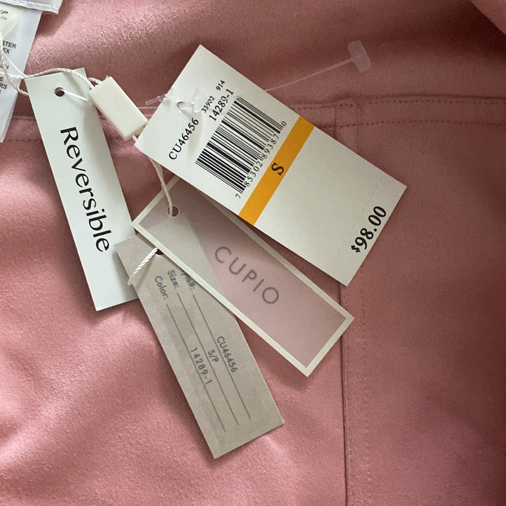 Cupio NWT REVERSIBLE open front faux suede jacket small - Picture 9 of 10
